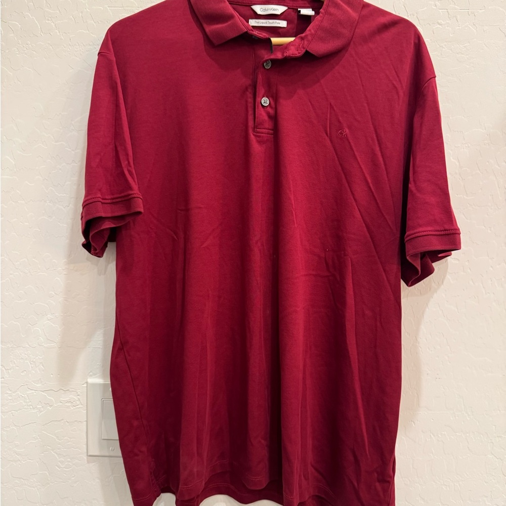Calvin Klein Deep Red Polo Shirt
